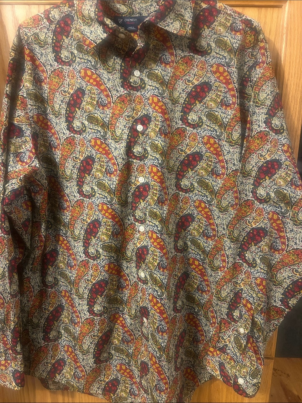 Daniel Cremieux Men's Paisley Button-Down Shirt - Red, Gold, Green